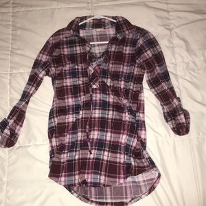 lace up plaid shirt